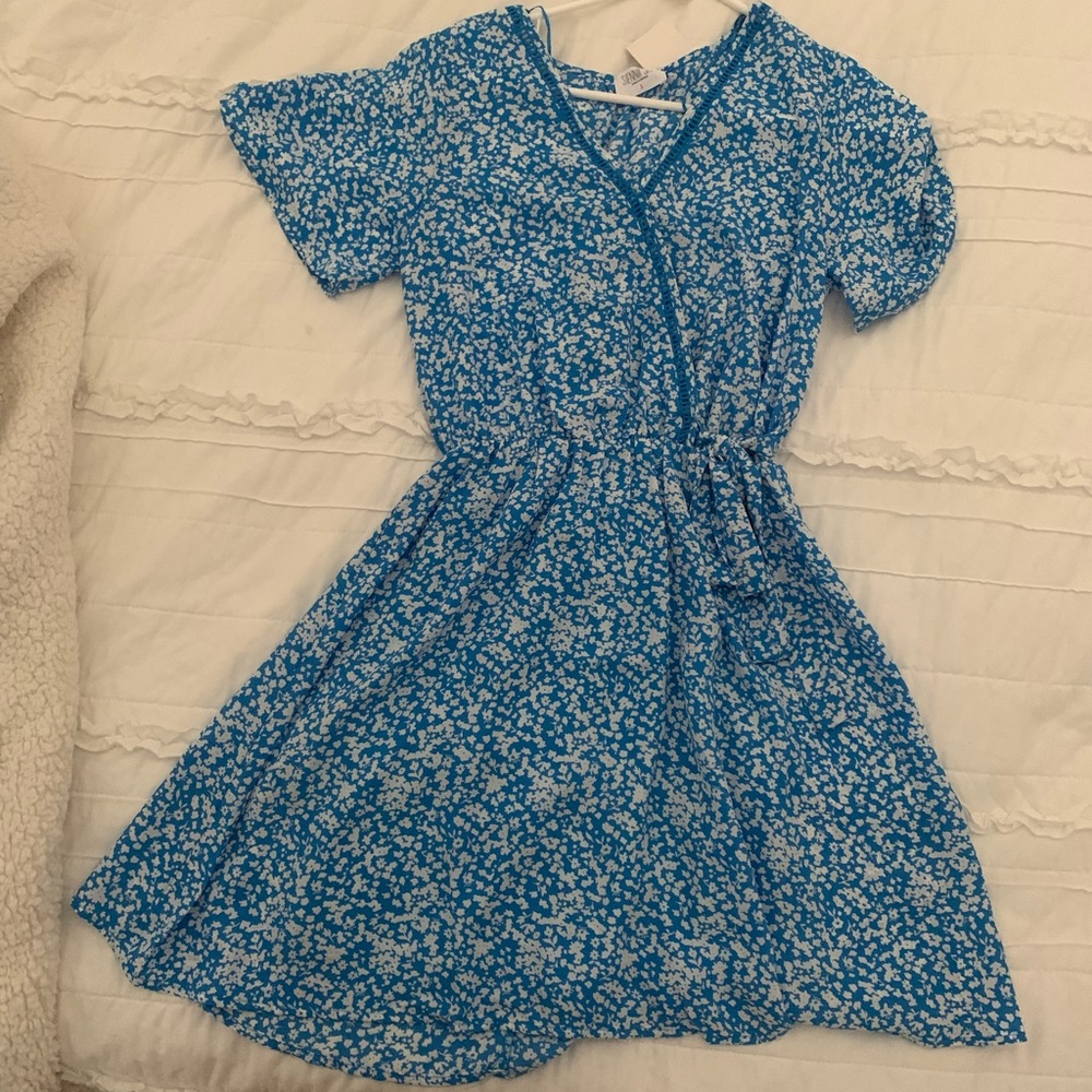 Light blue floral summer dress